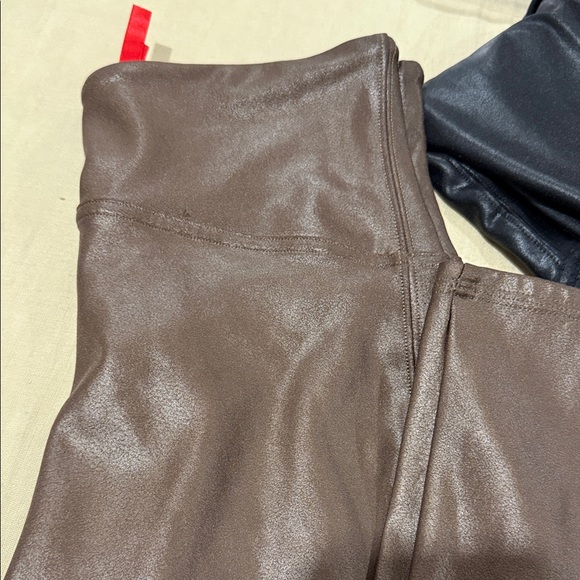TWO pairs of SPANX Shiny (Brown and Black ) Leggings - Picture 3 of 6